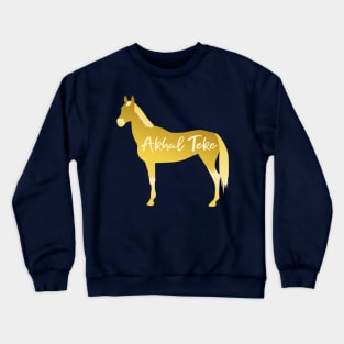 Gold Akhal Teke Digital Minimal Construction Paper Cutout Silhouette Crewneck Sweatshirt